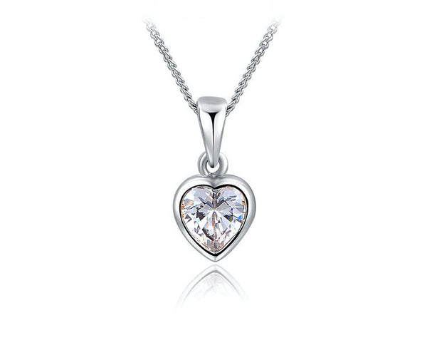 Platinum Plated Alyssa Necklace with Simulated Diamond
