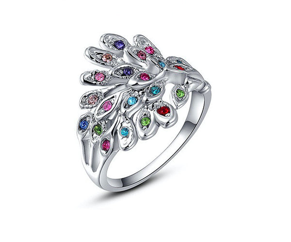 Platinum Plated Alyssa Ring with Simulated Diamond