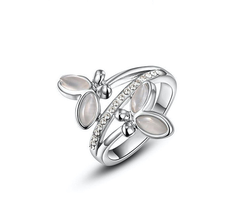Platinum Plated Aniyah Ring with Simulated Diamond