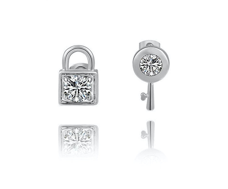 Platinum Plated Annabelle Earrings with Simulated Diamond