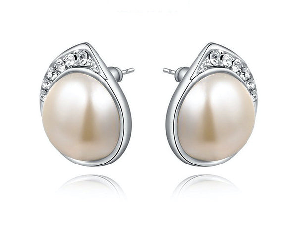 Platinum Plated Arabella Earrings with Simulated Diamond