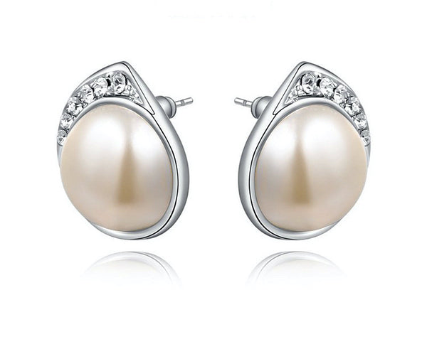 Platinum Plated Arabella Earrings with Simulated Diamond