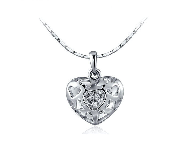 Platinum Plated Arabella Necklace with Simulated Diamond