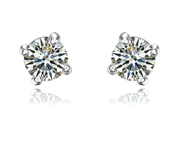 Platinum Plated Aria Earrings with Simulated Diamond