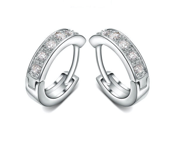 Platinum Plated Arianna Earrings with Simulated Diamond