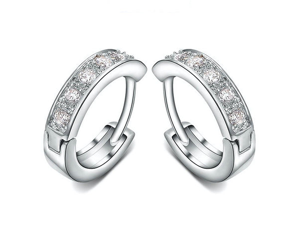 Platinum Plated Arianna Earrings with Simulated Diamond