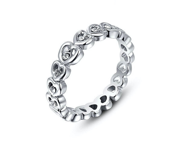 Platinum Plated Arianna Ring with Simulated Diamond