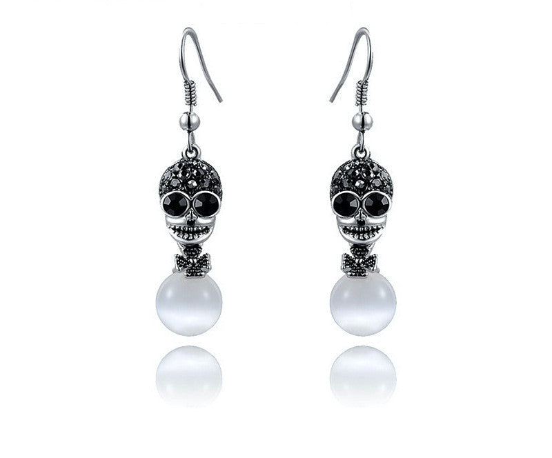 Platinum Plated Athena Earrings with Simulated Diamond