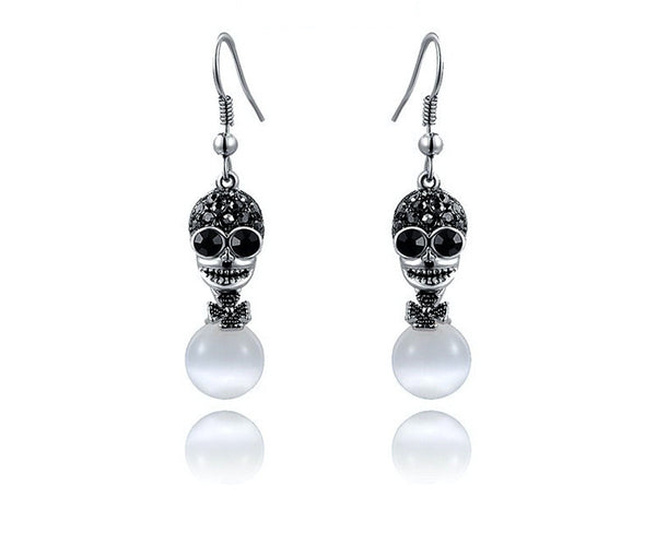 Platinum Plated Athena Earrings with Simulated Diamond