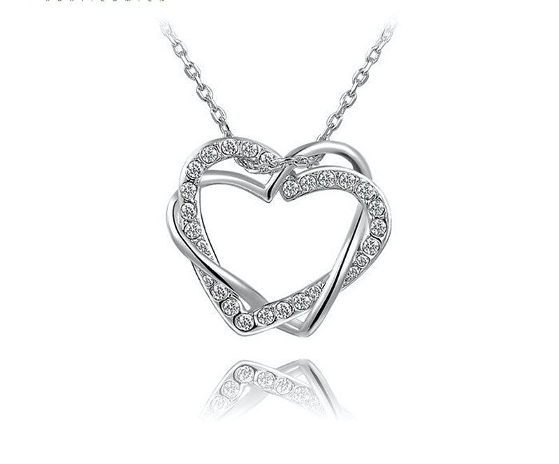Platinum Plated Avery Necklace with Simulated Diamond