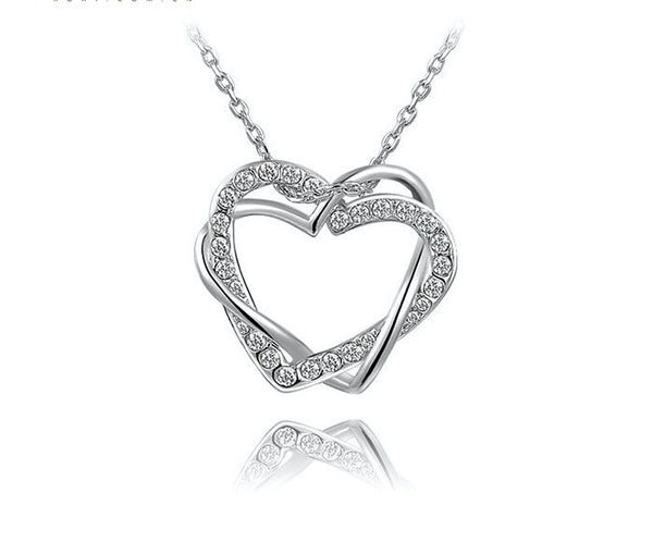 Platinum Plated Avery Necklace with Simulated Diamond