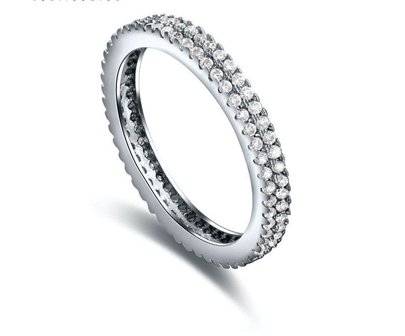 Platinum Plated Ayla Ring with Simulated Diamond