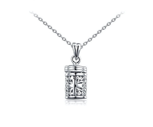 Platinum Plated Aylin Necklace with Simulated Diamond