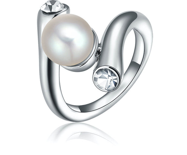 Platinum Plated Briella Ring with Simulated Diamond