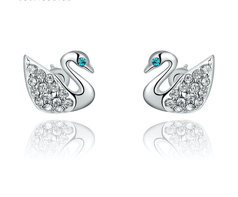 Platinum Plated Camila Earrings with Simulated Diamond