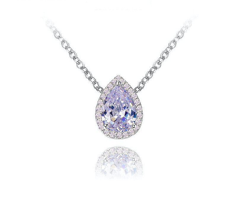 Platinum Plated Camila Necklace with Simulated Diamond
