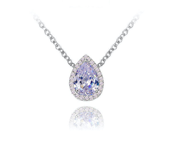 Platinum Plated Camila Necklace with Simulated Diamond