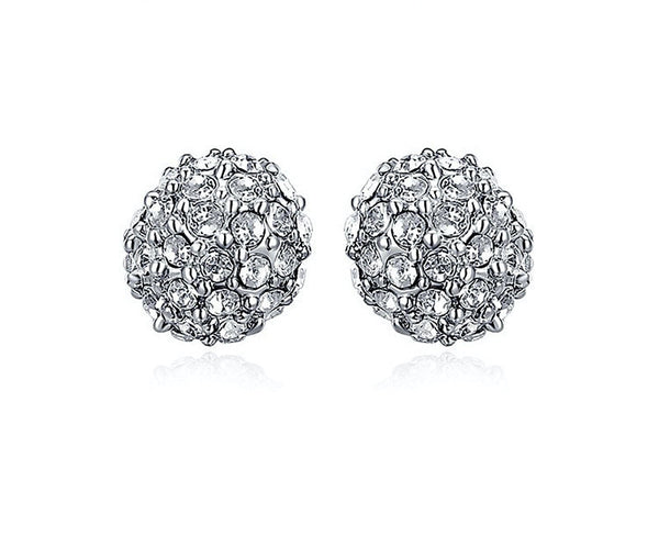 Platinum Plated Cassandra Earrings with Simulated Diamond
