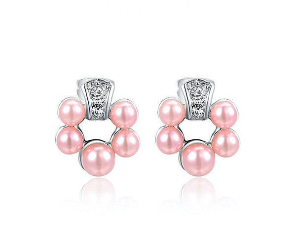 Platinum Plated Cassidy Earrings with Simulated Diamond