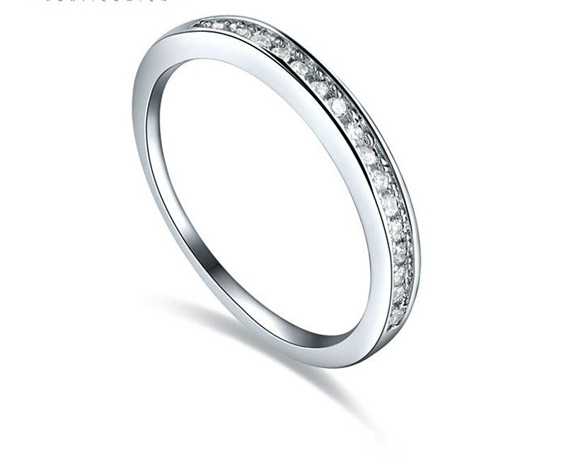 Platinum Plated Chloe Ring with Simulated Diamond