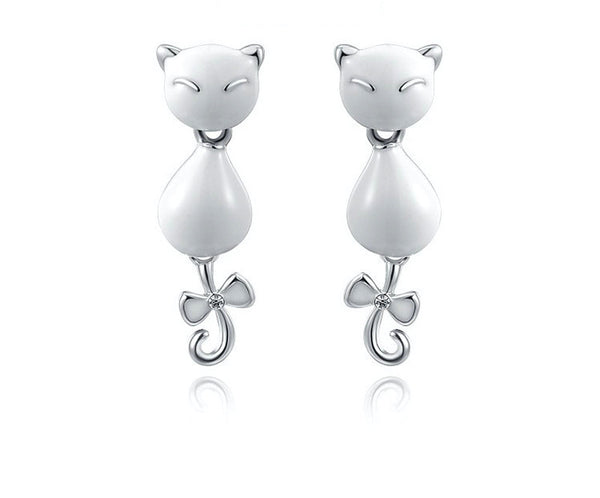 Platinum Plated Claire Earrings with Simulated Diamond