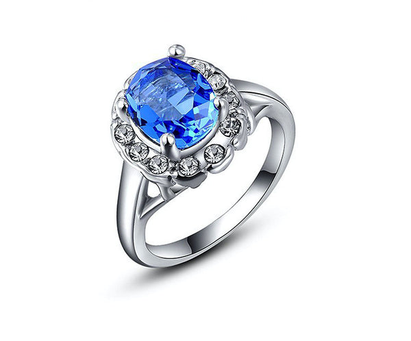 Platinum Plated Clara Ring with Simulated Diamond