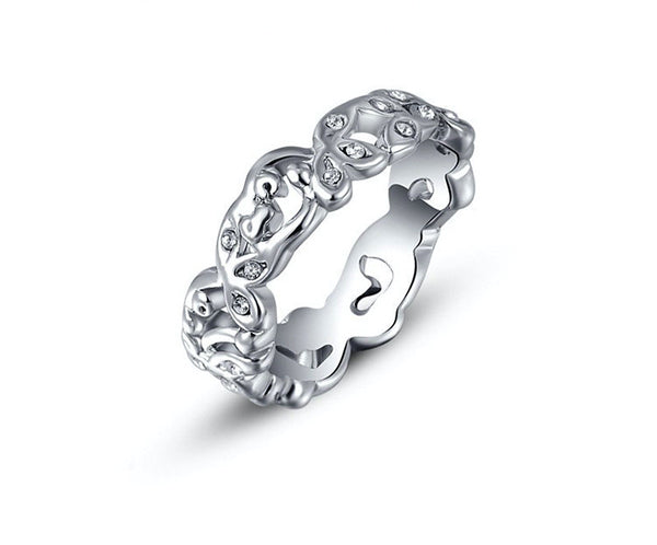 Platinum Plated Daleyza Ring with Simulated Diamond