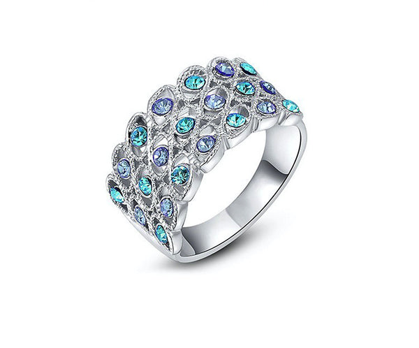 Platinum Plated Delilah Ring with Simulated Diamond