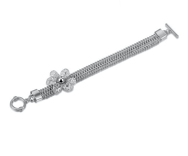 Platinum Plated Eliana Bracelet with Simulated Diamond
