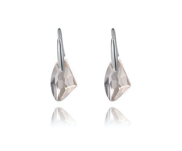 Platinum Plated Elise Earrings with Simulated Diamond