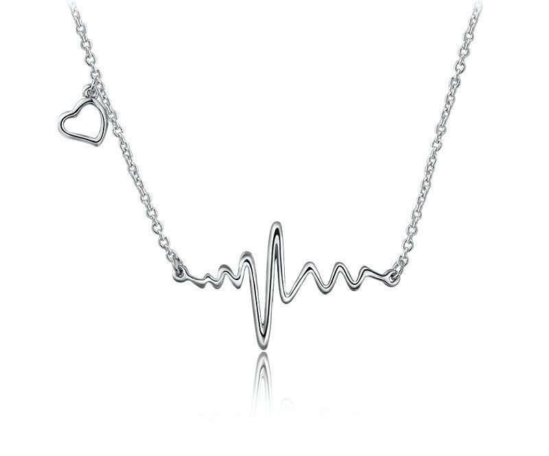 Platinum Plated Elise Necklace with Simulated Diamond
