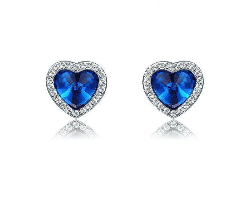 Platinum Plated Ember Earrings with Simulated Diamond
