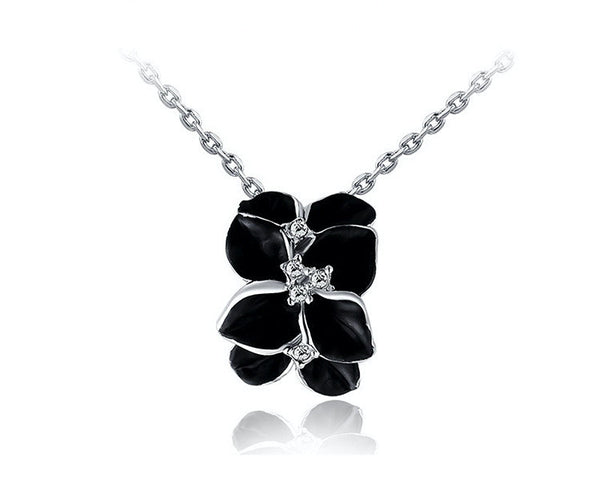 Platinum Plated Emilia Necklace with Simulated Diamond