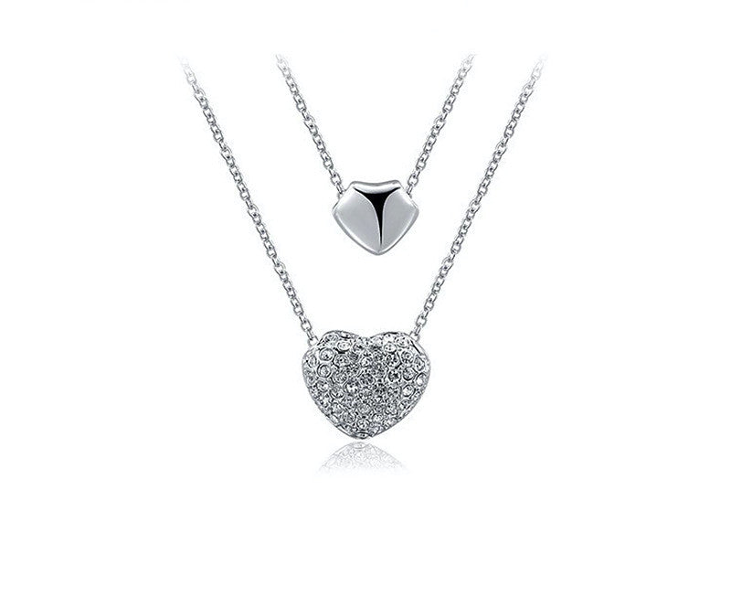 Platinum Plated Esther Necklace with Simulated Diamond