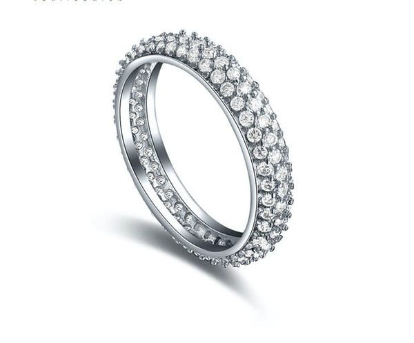 Platinum Plated Evangeline Ring with Simulated Diamond