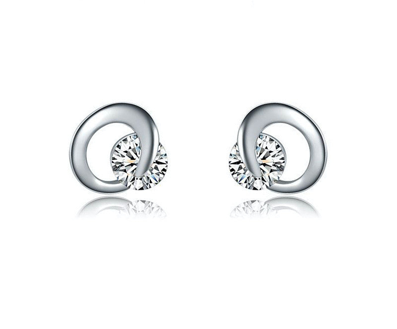 Platinum Plated Everly Earrings with Simulated Diamond
