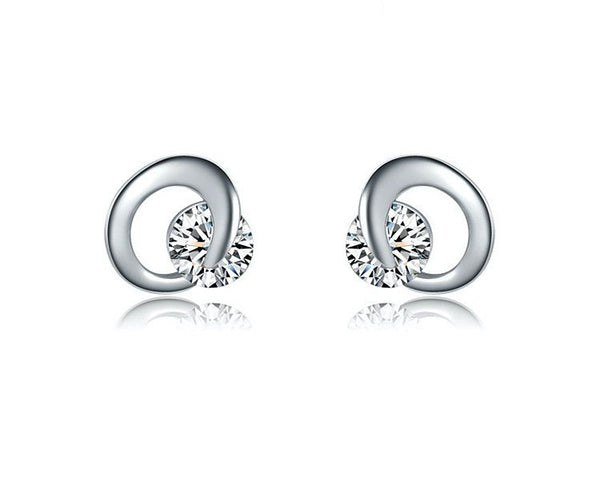 Platinum Plated Everly Earrings with Simulated Diamond