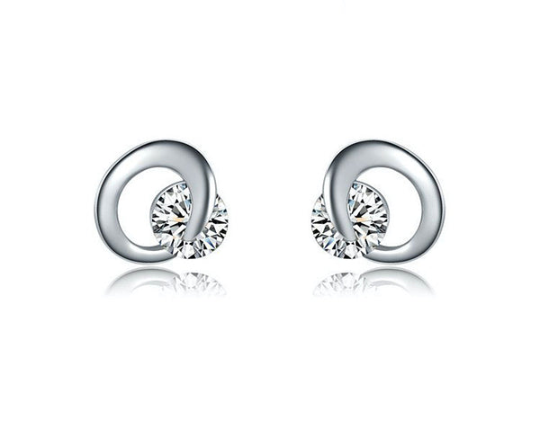 Platinum Plated Everly Earrings with Simulated Diamond