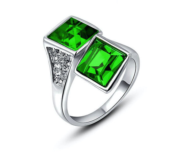 Platinum Plated Finley Ring with Simulated Diamond