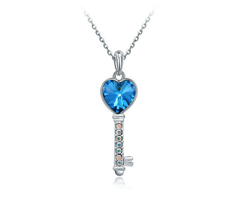 Platinum Plated Gabriela Necklace with Simulated Diamond