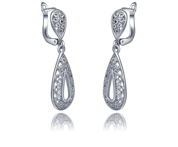Platinum Plated Gabriella Earrings with Simulated Diamond
