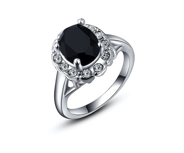 Platinum Plated Genesis Ring with Simulated Diamond