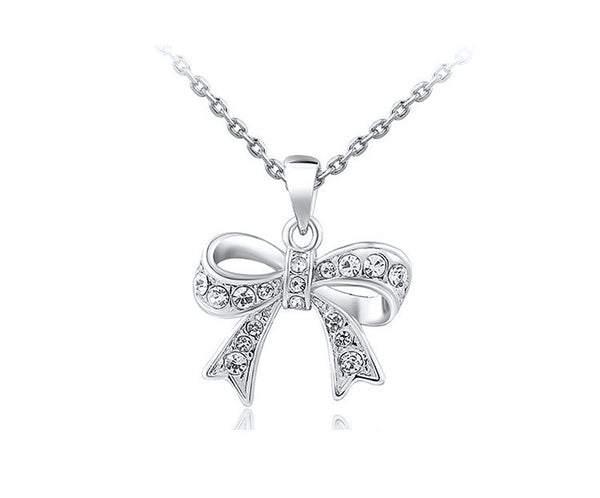 Platinum Plated Gianna Necklace with Simulated Diamond