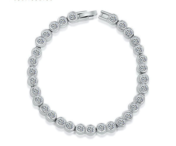 Platinum Plated Grace Bracelet with Simulated Diamond