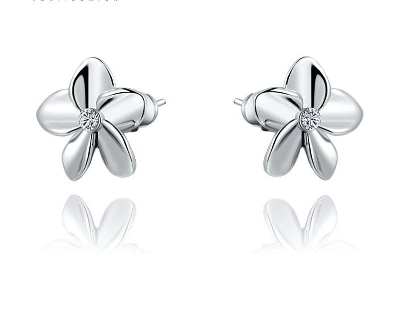 Platinum Plated Grace Earrings with Simulated Diamond