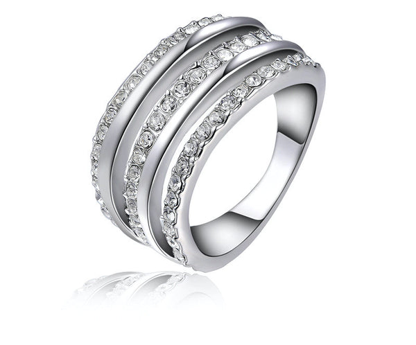 Platinum Plated Gwendolyn Ring with Simulated Diamond