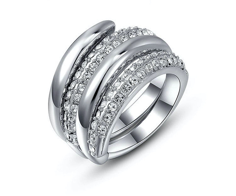 Platinum Plated Hailey Ring with Simulated Diamond