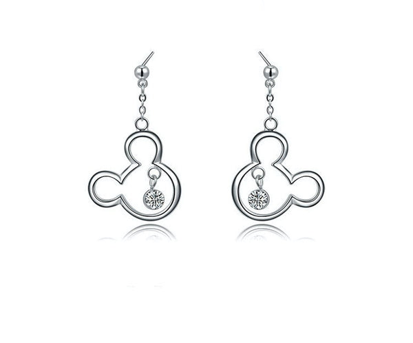 Platinum Plated Hannah Earrings with Simulated Diamond