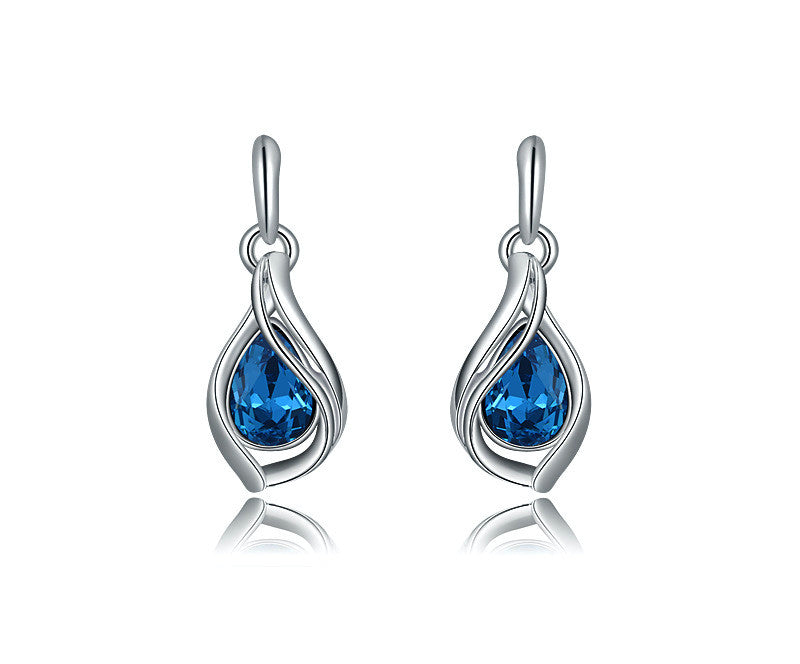 Platinum Plated Heaven Earrings with Simulated Diamond
