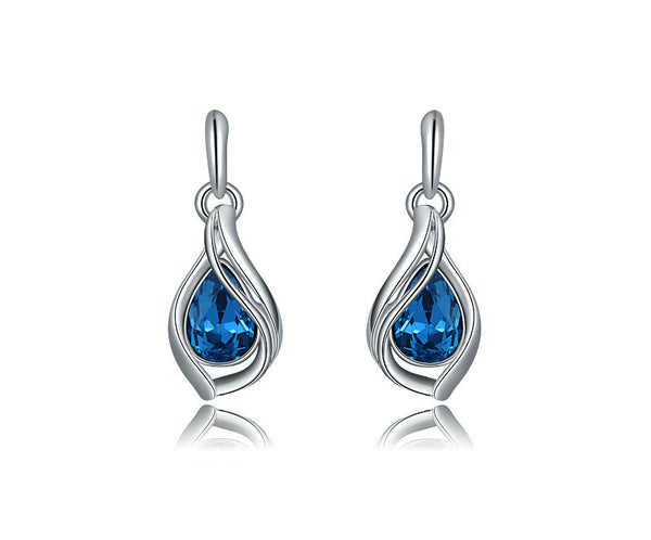 Platinum Plated Heaven Earrings with Simulated Diamond